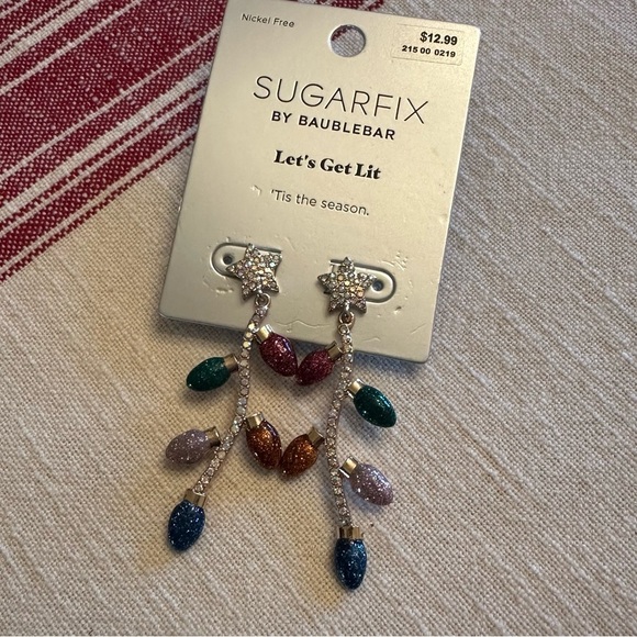 SUGARFIX BubbleBar NEW Let’s Get Lit Christmas Lights Retro Sparkly Earrings 🎄 - Picture 3 of 5